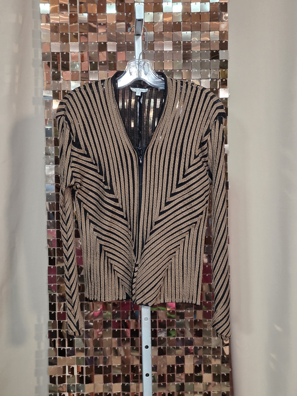 Vintage Obstinee Accordion Pleat Jacket | Architectural Striped Detail | Size 8